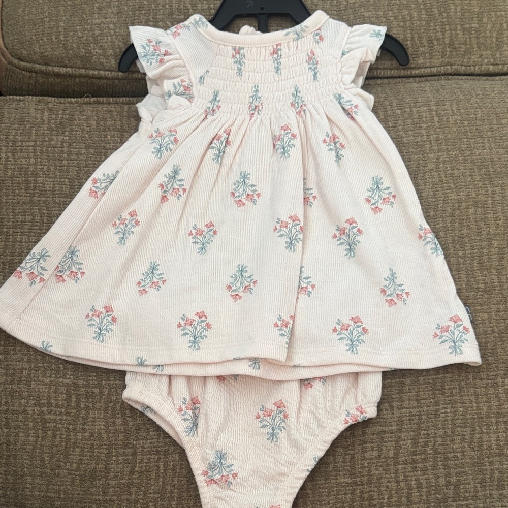 Floral Print Baby Dress with Bloomers